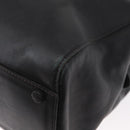 CHANEL Tote Bag Leather Black Silver CC Auth BA8491-17