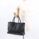 CHANEL Tote Bag Leather Black Silver CC Auth BA8491-25
