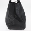 CHANEL Tote Bag Leather Black Silver CC Auth BA8491-3