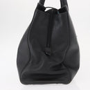 CHANEL Tote Bag Leather Black Silver CC Auth BA8491-4