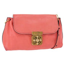 Chloe Elsie Shoulder Bag Leather Pink Gold Auth BA8492-1