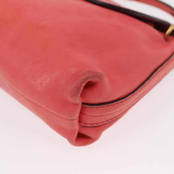 Chloe Elsie Shoulder Bag Leather Pink Gold Auth BA8492