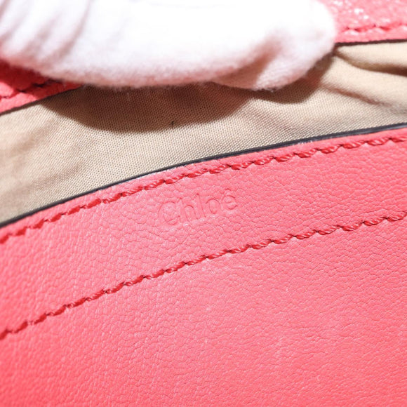 Chloe Elsie Shoulder Bag Leather Pink Gold Auth BA8492