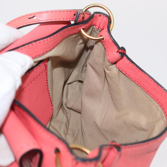 Chloe Elsie Shoulder Bag Leather Pink Gold Auth BA8492