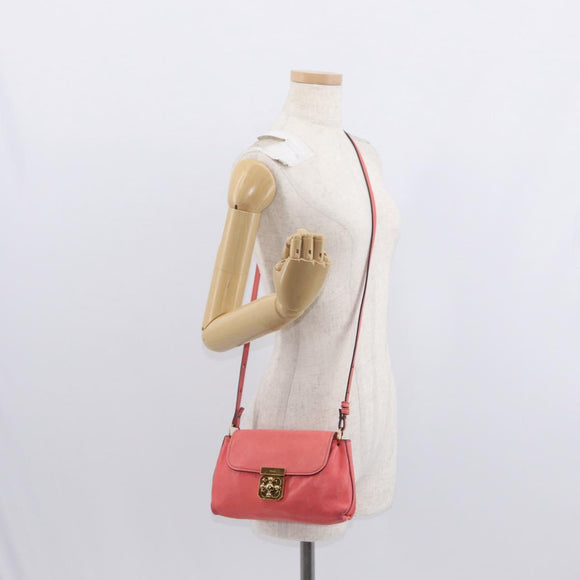Chloe Elsie Shoulder Bag Leather Pink Gold Auth BA8492