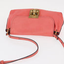 Chloe Elsie Shoulder Bag Leather Pink Gold Auth BA8492-6