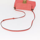 Chloe Elsie Shoulder Bag Leather Pink Gold Auth BA8492-7