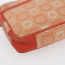 Salvatore Ferragamo Gancini Shoulder Bag Canvas Orange Gold Auth BA8493-14