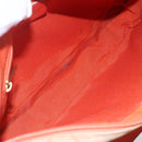 Salvatore Ferragamo Gancini Shoulder Bag Canvas Orange Gold Auth BA8493-10