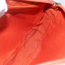 Salvatore Ferragamo Gancini Shoulder Bag Canvas Orange Gold Auth BA8493-19