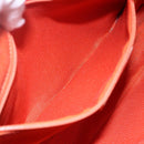 Salvatore Ferragamo Gancini Shoulder Bag Canvas Orange Gold Auth BA8493-21