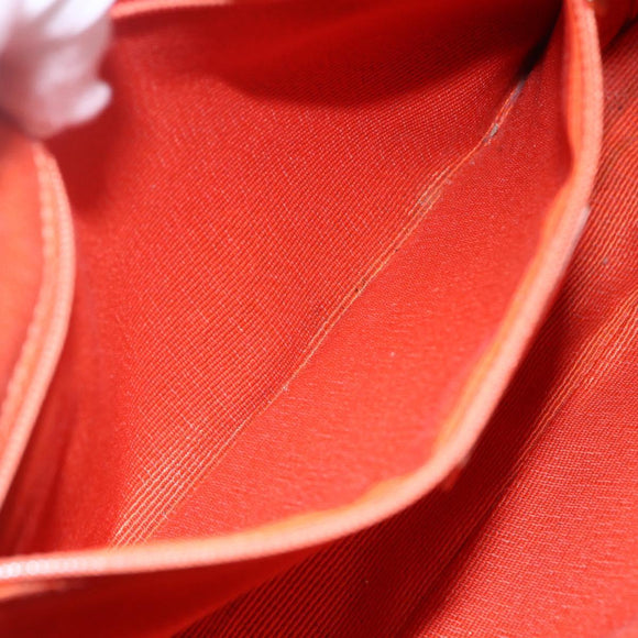 Salvatore Ferragamo Gancini Shoulder Bag Canvas Orange Gold Auth BA8493