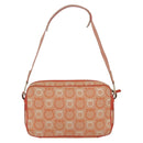 Salvatore Ferragamo Gancini Shoulder Bag Canvas Orange Gold Auth BA8493-2