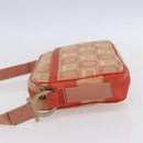Salvatore Ferragamo Gancini Shoulder Bag Canvas Orange Gold Auth BA8493-3