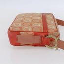 Salvatore Ferragamo Gancini Shoulder Bag Canvas Orange Gold Auth BA8493-4