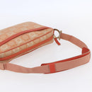 Salvatore Ferragamo Gancini Shoulder Bag Canvas Orange Gold Auth BA8493-7