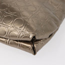 Salvatore Ferragamo Gancini Shoulder Bag Enamel Gold Auth BA8494-14