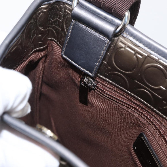 Salvatore Ferragamo Gancini Shoulder Bag Enamel Gold Auth BA8494