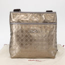 Salvatore Ferragamo Gancini Shoulder Bag Enamel Gold Auth BA8494-12