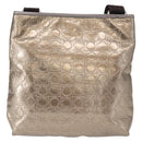 Salvatore Ferragamo Gancini Shoulder Bag Enamel Gold Auth BA8494-2
