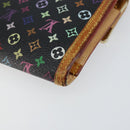 LOUIS VUITTON Monogram Multicolor Porte Tresor Wallet Black M92658 Auth BA8497-15