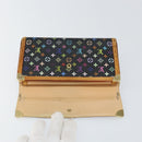 LOUIS VUITTON Monogram Multicolor Porte Tresor Wallet Black M92658 Auth BA8497-8