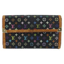 LOUIS VUITTON Monogram Multicolor Porte Tresor Wallet Black M92658 Auth BA8497-13