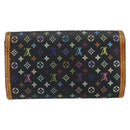 LOUIS VUITTON Monogram Multicolor Porte Tresor Wallet Black M92658 Auth BA8497-2