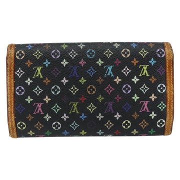 LOUIS VUITTON Monogram Multicolor Porte Tresor Wallet Black M92658 Auth BA8497 - 0