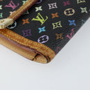 LOUIS VUITTON Monogram Multicolor Porte Tresor Wallet Black M92658 Auth BA8497-14
