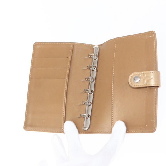 LOUIS VUITTON Monogram Mat Agenda PM Day Planner Cover Beige R20934 Auth BA8519