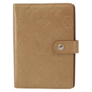 LOUIS VUITTON Monogram Mat Agenda PM Day Planner Cover Beige R20934 Auth BA8519-2