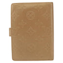 LOUIS VUITTON Monogram Mat Agenda PM Day Planner Cover Beige R20934 Auth BA8519-3