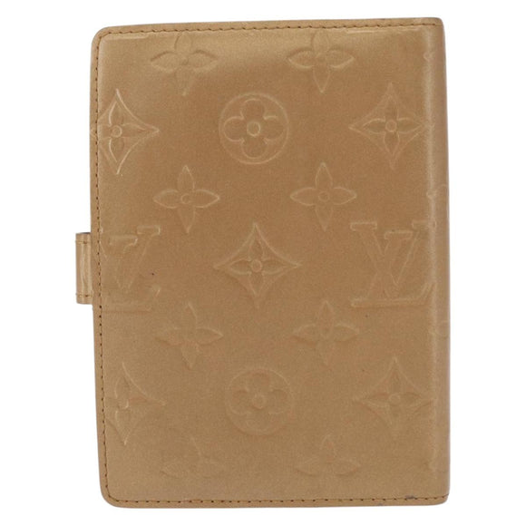 LOUIS VUITTON Monogram Mat Agenda PM Day Planner Cover Beige R20934 Auth BA8519