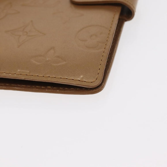 LOUIS VUITTON Monogram Mat Agenda PM Day Planner Cover Beige R20934 Auth BA8519