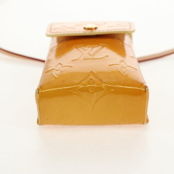 LOUIS VUITTON Monogram Vernis Green Case Lime Yellow M91052 LV Auth BA8521