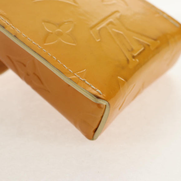 LOUIS VUITTON Monogram Vernis Green Case Lime Yellow M91052 LV Auth BA8521