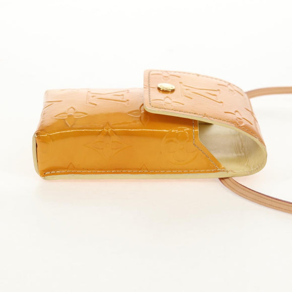 LOUIS VUITTON Monogram Vernis Green Case Lime Yellow M91052 LV Auth BA8521