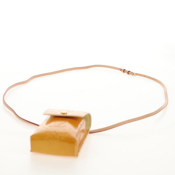 LOUIS VUITTON Monogram Vernis Green Case Lime Yellow M91052 LV Auth BA8521