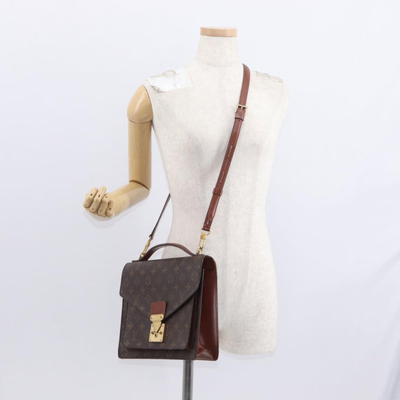 LOUIS VUITTON Monogram Monceau 28 Hand Bag M51185 LV Auth BA8549