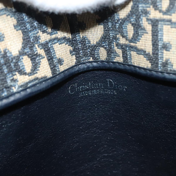 Christian Dior Trotter Canvas Shoulder Bag Navy Auth BA855