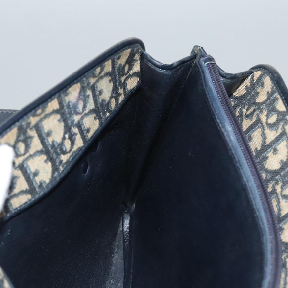 Christian Dior Trotter Canvas Shoulder Bag Navy Auth BA855