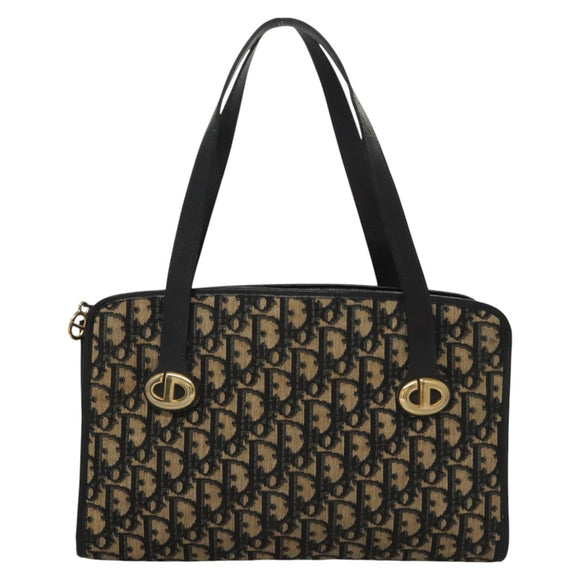 Christian Dior Trotter Canvas Shoulder Bag Navy Auth BA855