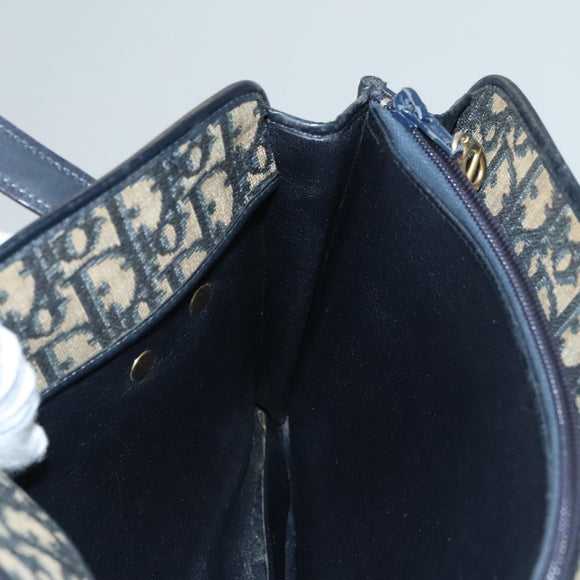 Christian Dior Trotter Canvas Shoulder Bag Navy Auth BA855