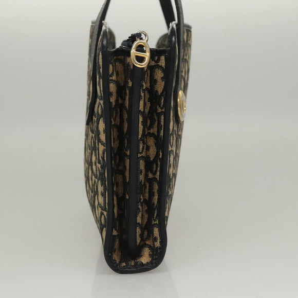 Christian Dior Trotter Canvas Shoulder Bag Navy Auth BA855