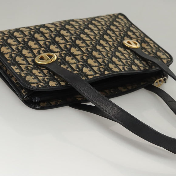 Christian Dior Trotter Canvas Shoulder Bag Navy Auth BA855