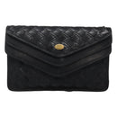 BALLY Shoulder Bag Leather Black Auth BA857-13