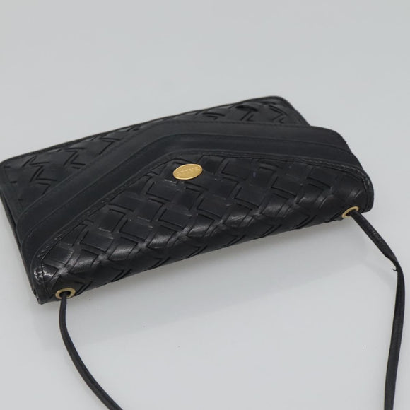 BALLY Shoulder Bag Leather Black Auth BA857