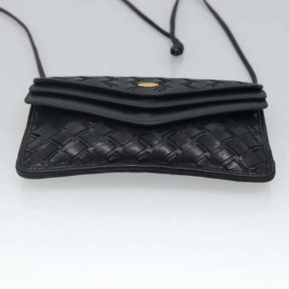 BALLY Shoulder Bag Leather Black Auth BA857