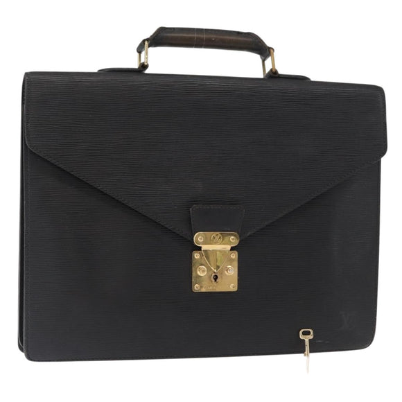 LOUIS VUITTON Epi Serviette Conseiller Business Bag Black M54422 LV Auth BA8581